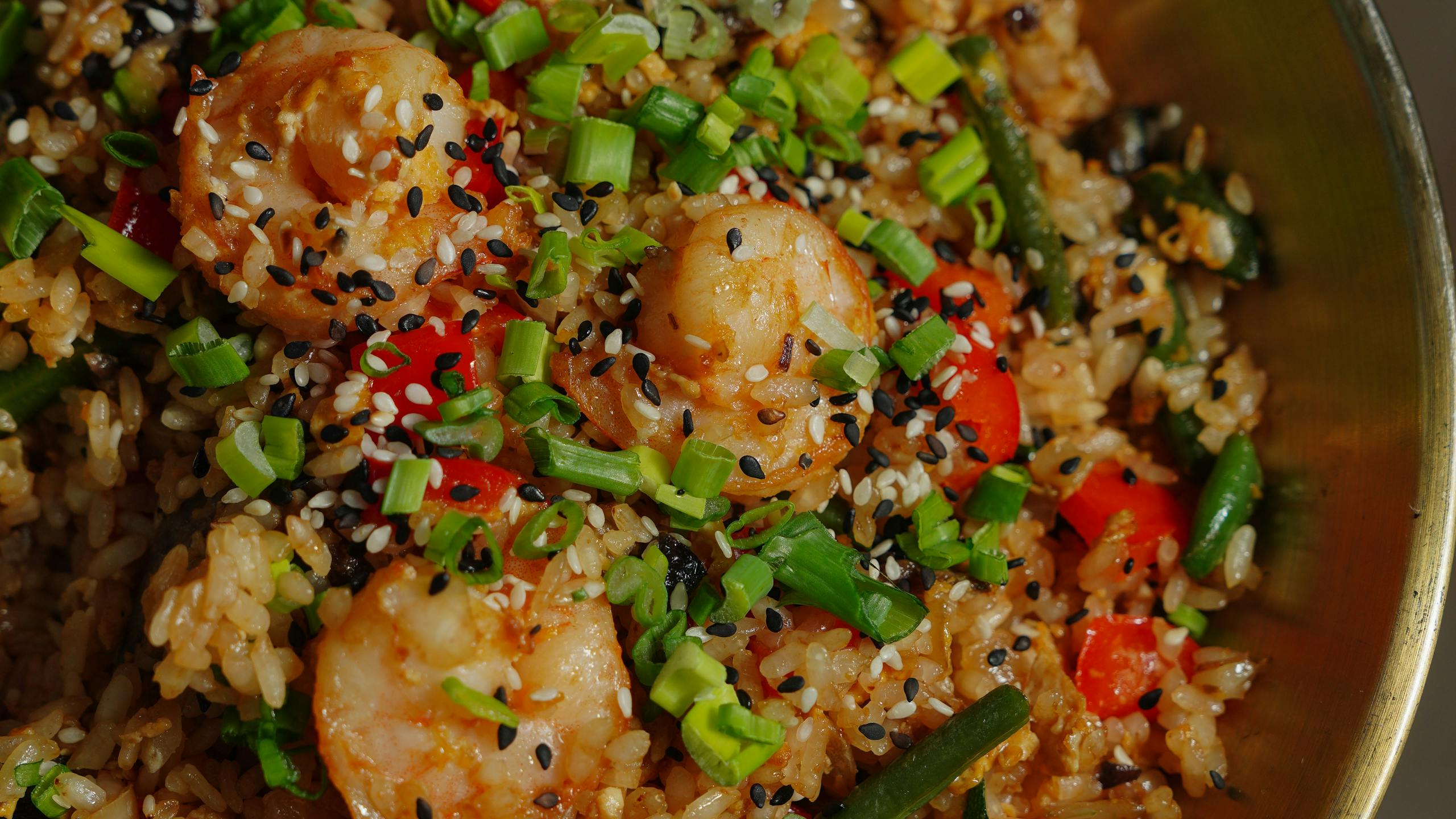 Velvet Shrimp Fried Rice with Chinese Sausage