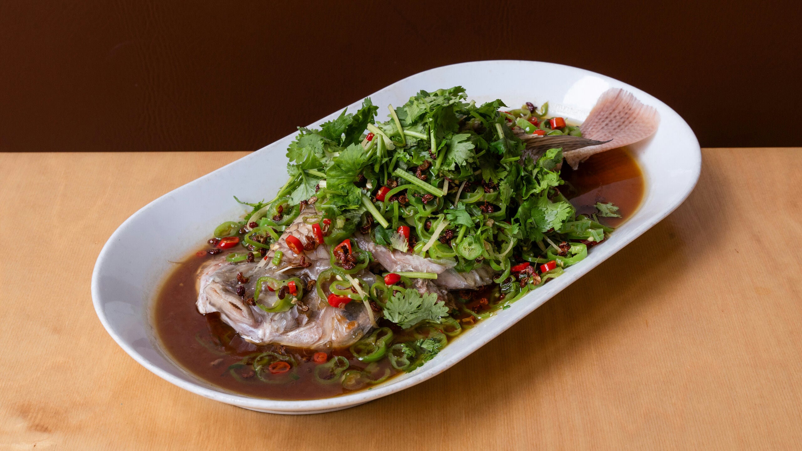 Lantern Steamed Whole Fish with Asian Chili